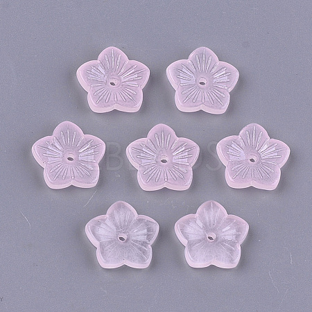 Transparent Spray Painted Glass Beads GLAA-S183-09A-1