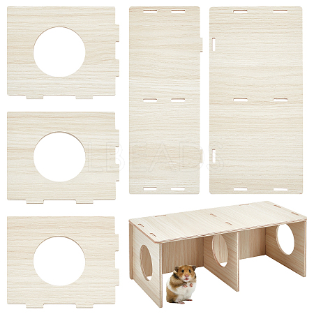 Wooden Hamster Hideout House AJEW-WH0270-086B-1