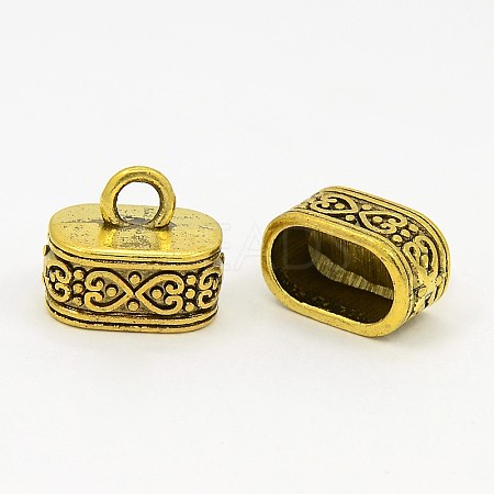 Tibetan Style Alloy Cord Ends TIBEB-4811-AG-FF-1