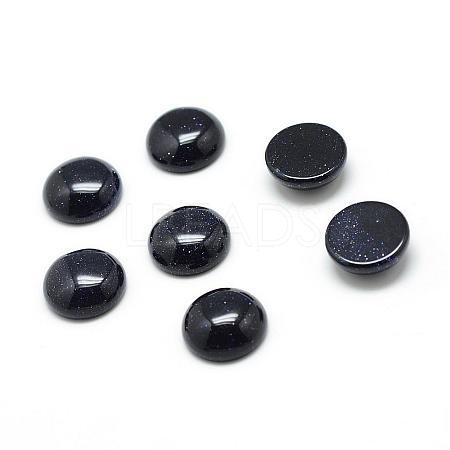 Synthetic Blue Goldstone Cabochons G-T020-6mm-27-1