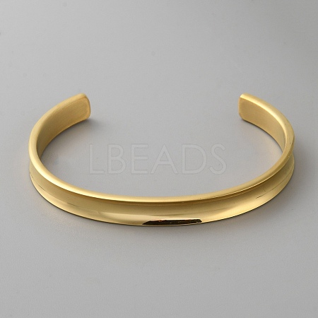 Stainless Steel Open Cuff Bangles BJEW-WH0516-03G-1