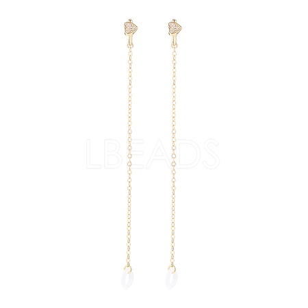 Creative Heart Cubic Zirconia Earring Strap EJEW-JE04691-1