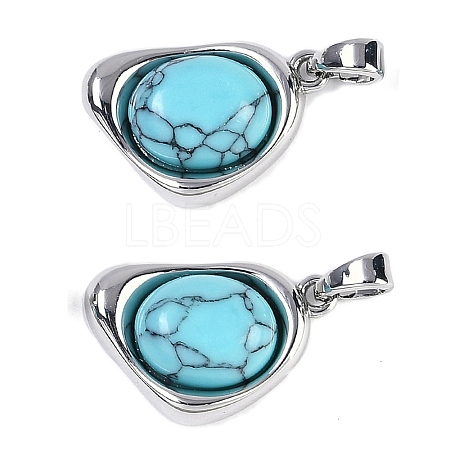 Synthetic Turquoise Pendants KK-U043-52P-03-1