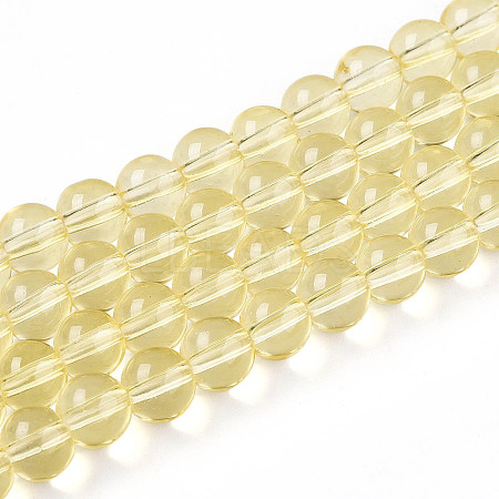 Baking Paint Transparent Glass Beads Strands DGLA-N006-8mm-03-1