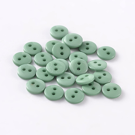 2-Hole Flat Round Resin Sewing Buttons for Costume Design BUTT-E119-34L-12-1