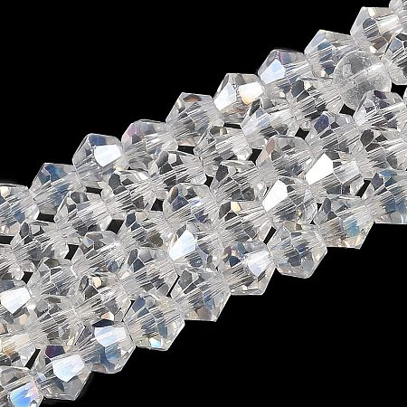 Transparent Electroplate Glass Beads Strands EGLA-A039-T3mm-B13-1