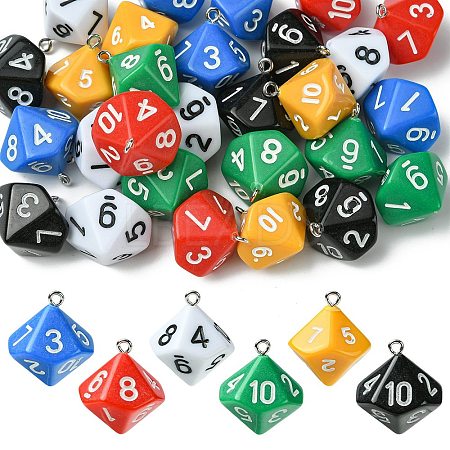30Pcs 6 Colors Acrylic Pendants OACR-CJ0002-47-1
