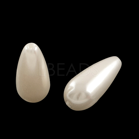 ABS Plastic Imitation Pearl Teardrop Beads X-MACR-S266-A41-1
