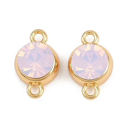 Brass Pave Cubic Zirconia Connector Charms KK-H078-06G-03-1