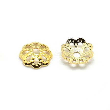 Brass Flower Bead Caps KK-O043-03G-1