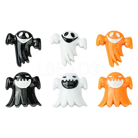 6Pcs 6 Styles Halloween Opaque Resin Decoden Cabochons CRES-FS0001-67-1
