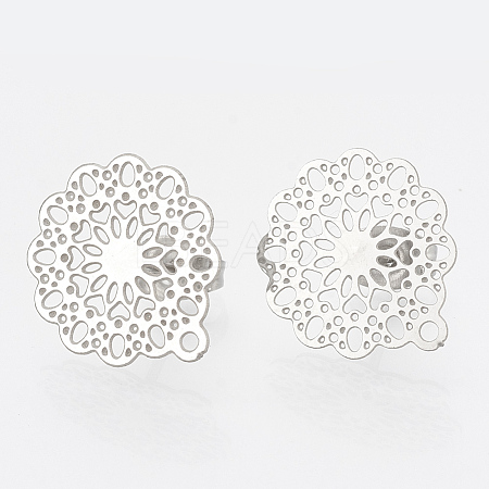Non-Tarnish 304 Stainless Steel Stud Earring Findings LS-X-STAS-S079-34B-1