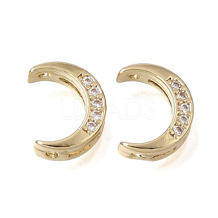 Brass Micro Pave Clear Cubic Zirconia Beads CU-CBAC809-01G-1