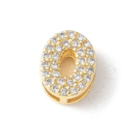 Brass Micro Pave Clear Cubic Zirconia Initial Multi-strand Links KK-S520-01G-15-1