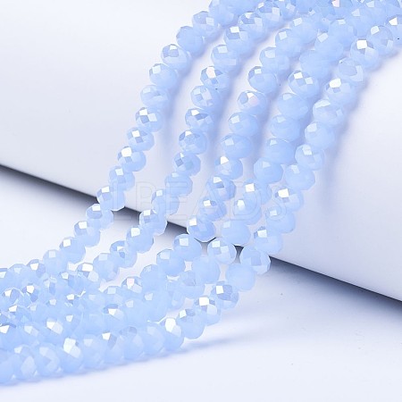 Electroplate Glass Beads Strands EGLA-A034-J8mm-B02-1