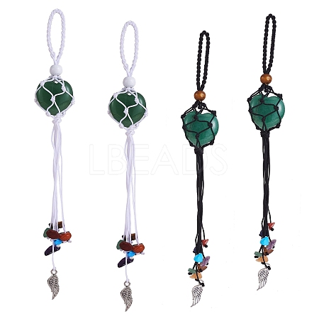 12Pcs Wing Braided Nylon Cord Macrame Pouch Pendant Decorations AJEW-SW00009-04-1