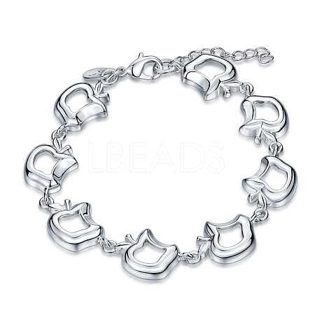 Brass Apple Link Bracelets BJEW-BB17101-1