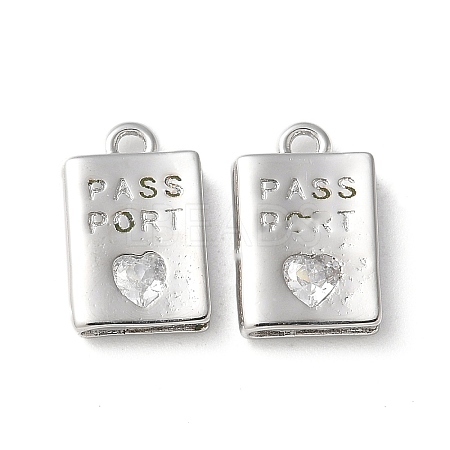 Rack Plating Brass Micro Pave Cubic Zirconia Pendants X-KK-P290-55P-1