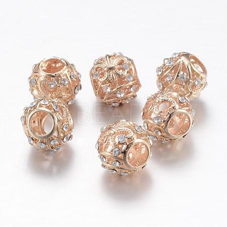 Alloy Rhinestone European Beads MPDL-T001-08-1