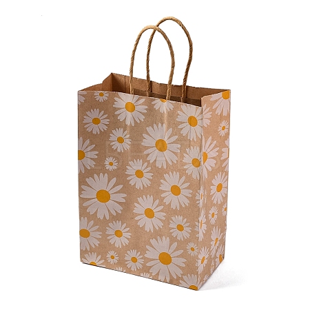 Daisy Flower Paper Gift Tote Bags ABAG-Q055-01A-1