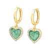 Brass Micro Pave Cubic Zirconia Hoop Dangle Earrings KK-CBA8324-16G-01-4