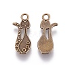 Tibetan Style Alloy Kitten Pendant Settings for Enamel PALLOY-A15359-AB-NF-2