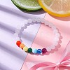 Acrylic Imitation Jade Round Beaded Stretch Bracelets for Women BJEW-JB10149-2