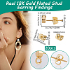 20Pcs Flat Round Brass Stud Earring Findings KK-BBC0013-96A-2