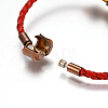PU Leather Cord European Style Beaded Bracelets BJEW-L639-09-4