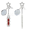 Mirror Alloy & Iron Pendant Decorations HJEW-WH0068-90B-1
