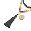 7 Chakra Buddhist Necklace NJEW-JN03895-03-5