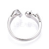 Brass Micro Pave Clear Cubic Zirconia Cuff Ring Settings KK-T076-53P-3