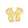 Brass Letter Open Cuff Rings for Women RJEW-G313-01M-G-2