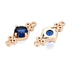 Brass Pave Faceted Glass Connector Charms FIND-T070-03C-2