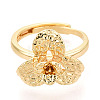 Flower Brass Cup Peg Ring Settings KK-N274-03G-2