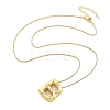 Brass & Plastic Pearl Letter Pendant Box Chain Necklaces for Women NJEW-U017-01G-02-3
