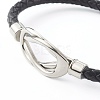 Braided Imitation Cowhide Leather Cord Bracelets for Couple BJEW-JB06443-41