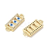 Brass Micro Pave Clear Cubic Zirconia Connector Charms CU-CBA6305-11G-A-2