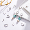 8Pcs 2 Style Brass Micro Pave Cubic Zirconia Hoop Earrings KK-BBC0001-40-5