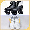 Gorgecraft 2 Pairs 2 Colors Cloth with Felt Roller Skate Shoe Charm Wings DIY-GF0007-11-7