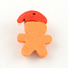Handmade Christmas Gingerbread Man Polymer Clay Pendants CLAY-R060-35-2