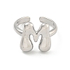 Brass Letter Open Cuff Rings for Women RJEW-G313-01M-P-2