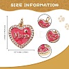 4Pcs 2 Colors Mother's Day Theme Real 18K Gold Plated Brass Micro Pave Clear Cubic Zirconia Enamel Charms ZIRC-SZ0001-38-2