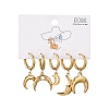 5Pcs 304 Stainless Steel Hoop Earrings EJEW-G447-02G-4