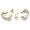 Brass Micro Pave Clear Cubic Zirconia Stud Earrings EJEW-N015-06-NF-2