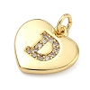 Brass Micro Pave Clear Cubic Zirconia Pendants KK-D229-01G-04-2
