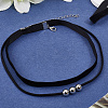 4Pcs 2Styles Alloy Round & Black Velvet Double Layer Choker Necklaces NJEW-WH20002-11A-7