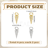 4Pcs 2 Colors Brass Micro Pave Cubic Zirconia Charms KK-LP0004-07-2