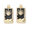 Rack Plating Brass Micro Pave Clear Cubic Zirconia Pendants KK-D073-24G-2