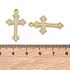 304 Stainless Steel Micro Pave Clear Cubic Zirconia Pendants CU-CBAF0F8-02C-G-3